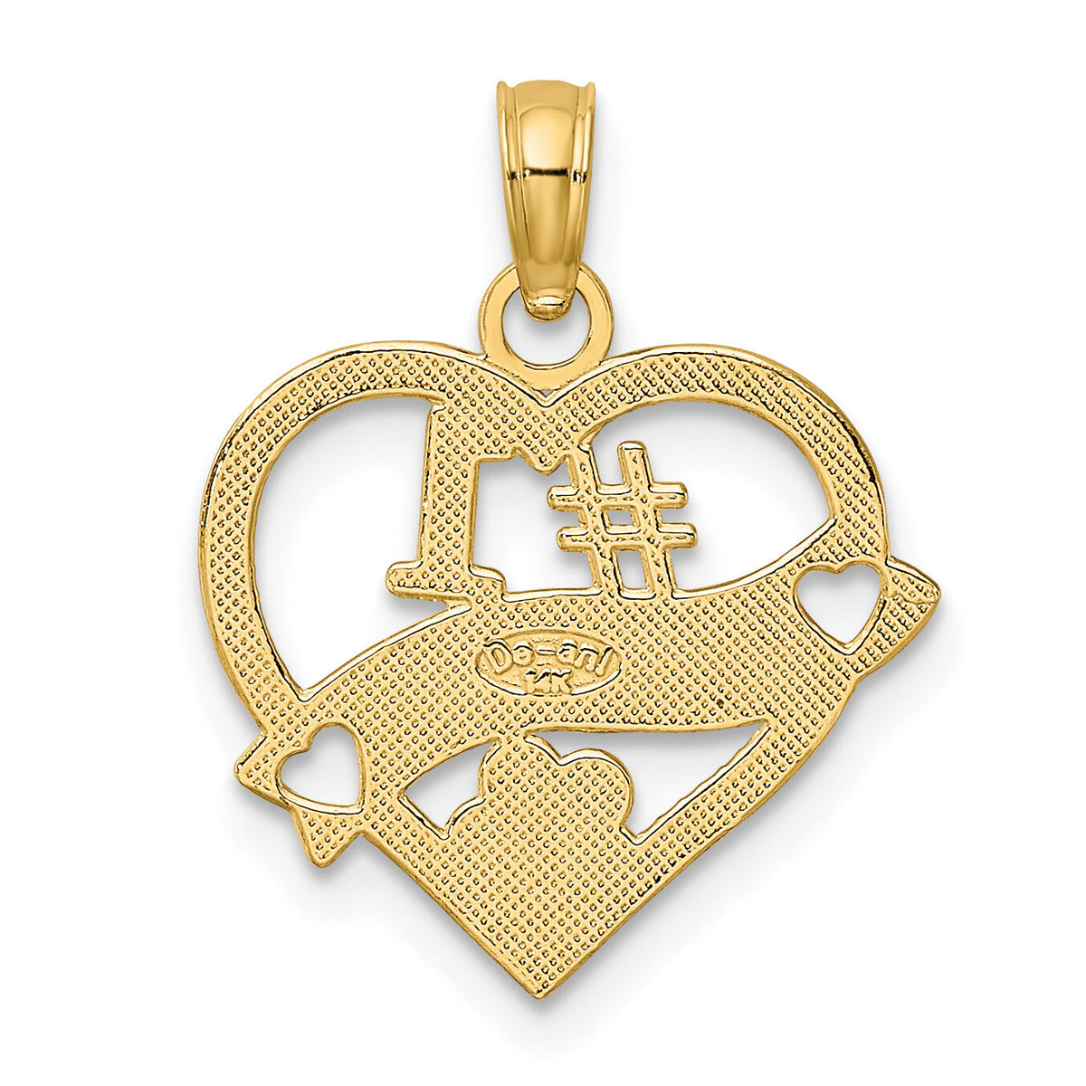14k #1 WIFE Heart Charm-K2687
