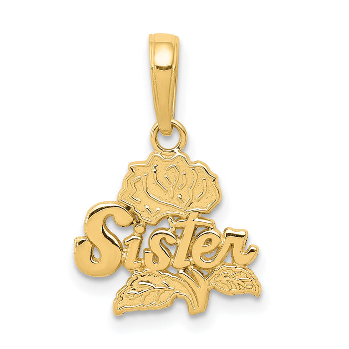 14k SISTER Rose Pendant-K2693