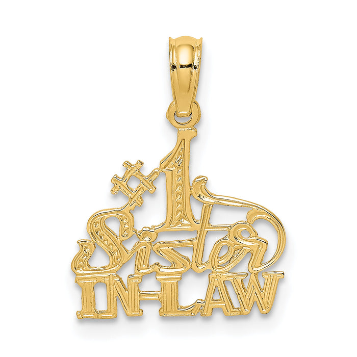 14k #1 SISTER-IN-LAW Charm-K2695