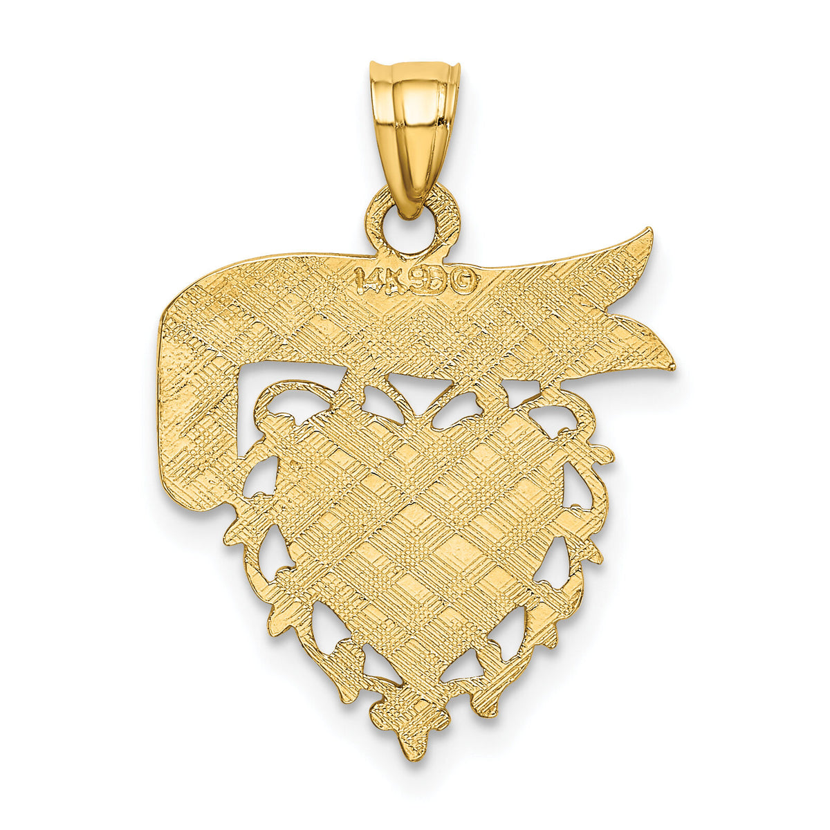 14k DADDYS GIRL Heart Pendant-K2701