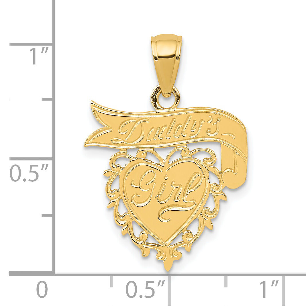 14k DADDYS GIRL Heart Pendant-K2701