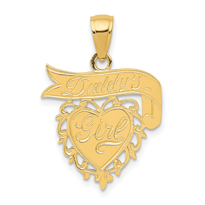 14k DADDYS GIRL Heart Pendant-K2701
