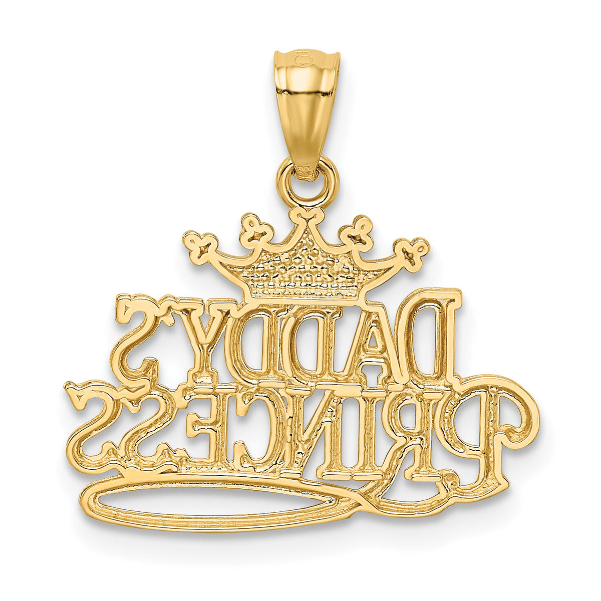 14k and Rhodium DADDYS PRINCESS Pendant-K2702