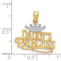 14k and Rhodium DADDYS PRINCESS Pendant-K2702