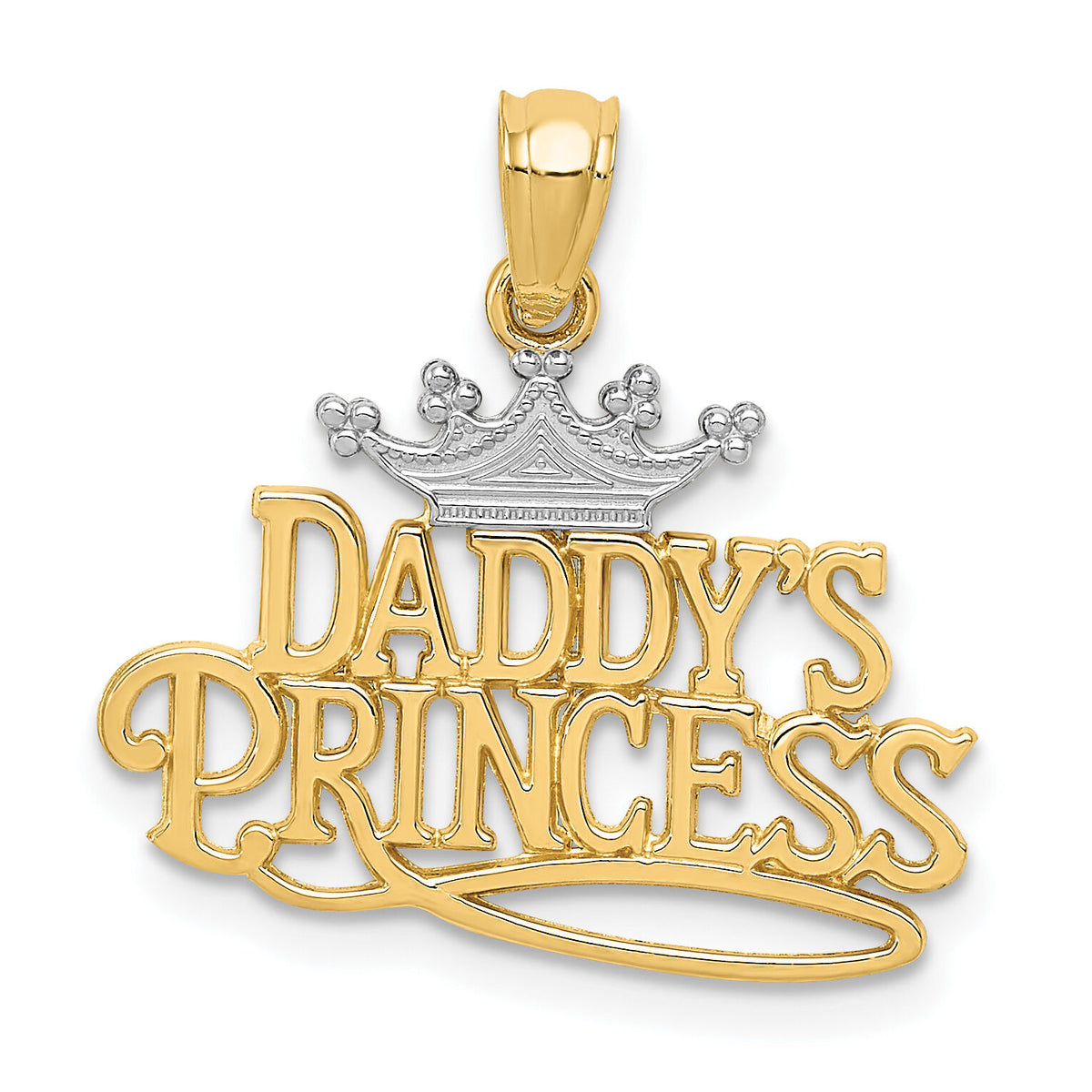 14k and Rhodium DADDYS PRINCESS Pendant-K2702