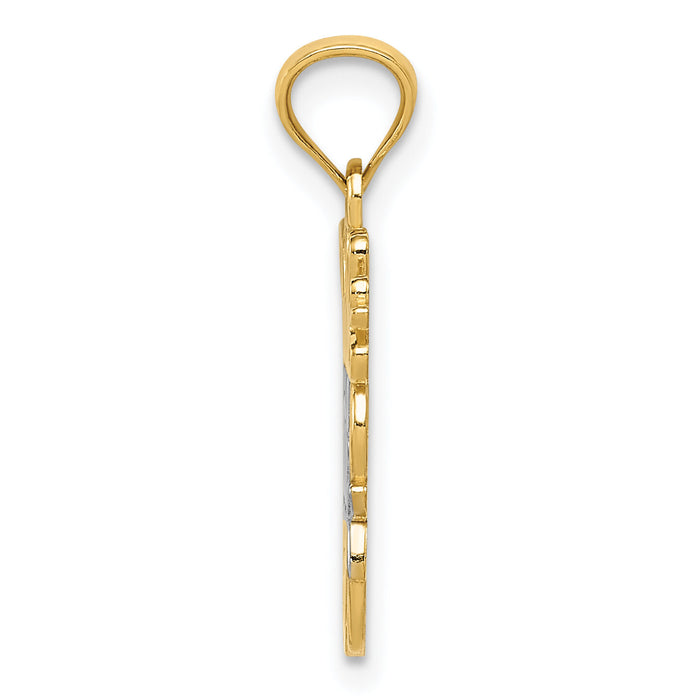 14k and Rhodium DADDYS LITTLE GIRL Pendant-K2703