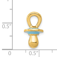14k Blue Enameled 3D Pacifier Pendant-K2710