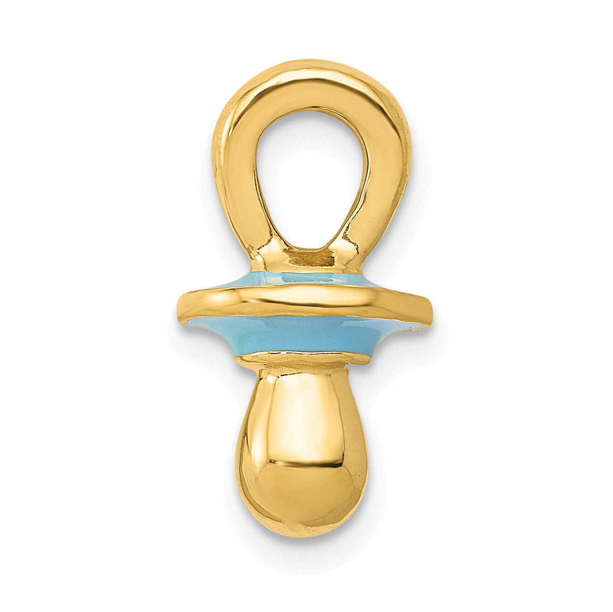 14k Blue Enameled 3D Pacifier Pendant-K2710