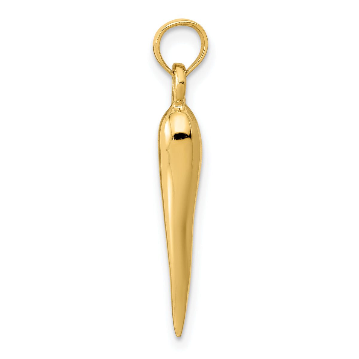 14k Medium 3D Italian Horn Pendant-K2735