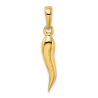 14k Medium 3D Italian Horn Pendant-K2735