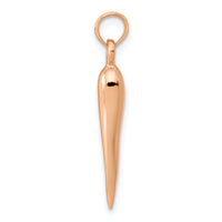 14k Rose Gold Medium 3D Italian Horn Pendant-K2735R