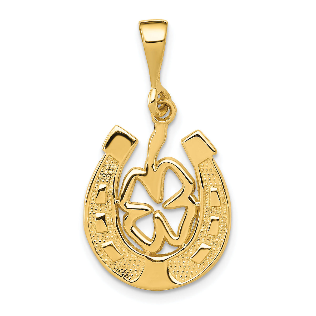 14k Good Luck Clover Pendant-K2739