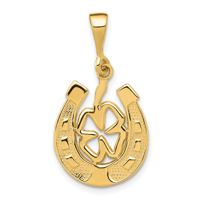 14k Good Luck Clover Pendant-K2739