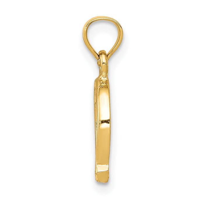 14K Horseshoe Pendant-K2741