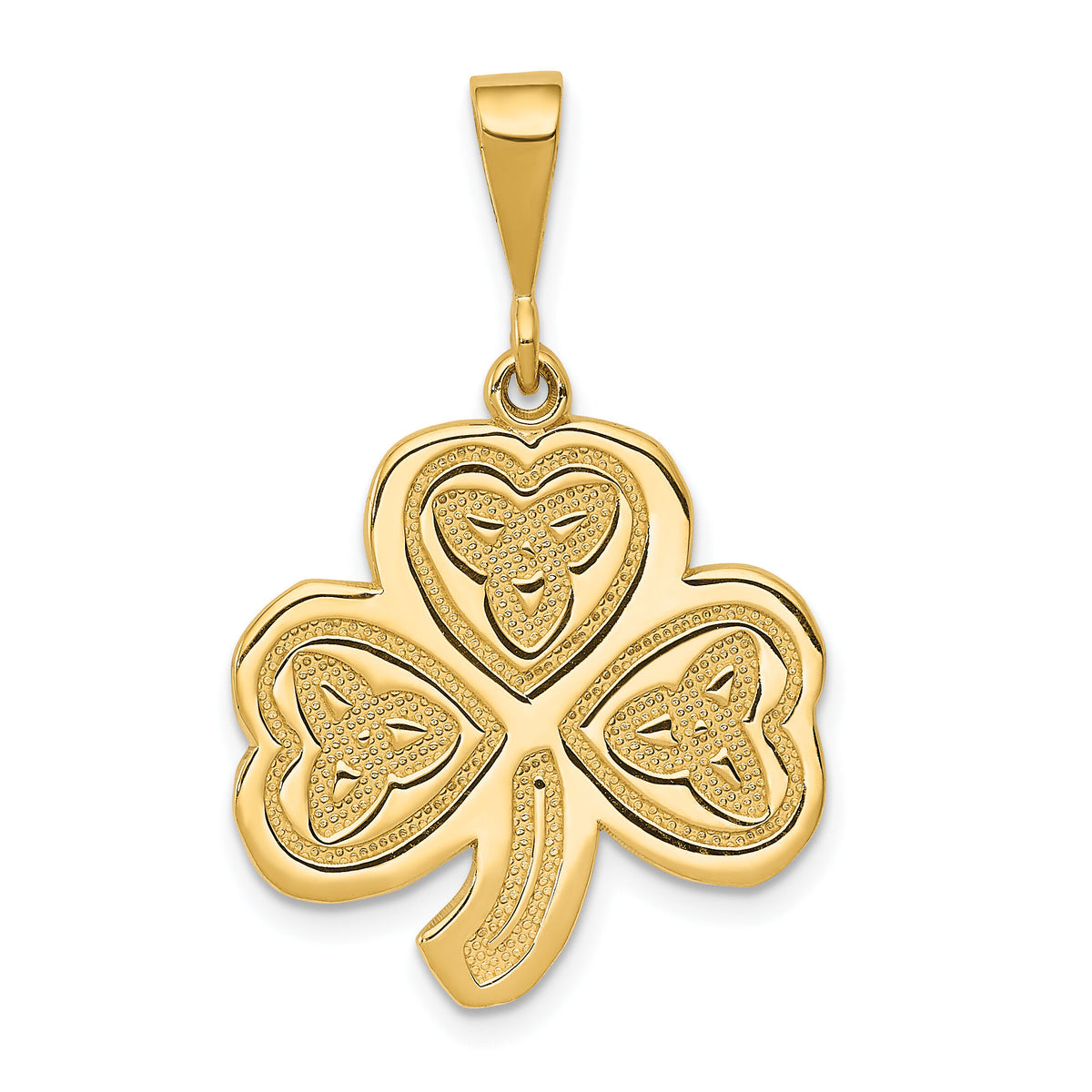 14k Trinity Clover Pendant-K2743