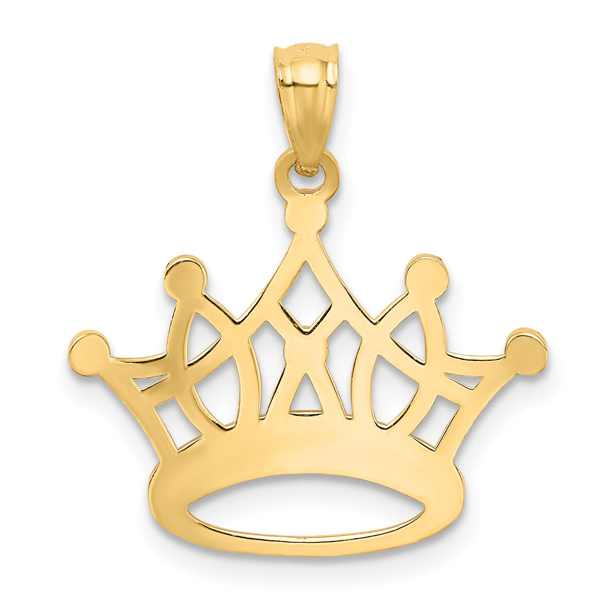 14k and Rhodium Crown Pendant-K2746
