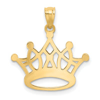14k and Rhodium Crown Pendant-K2746