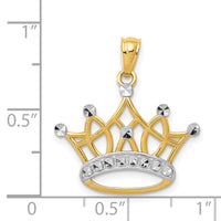 14k and Rhodium Crown Pendant-K2746