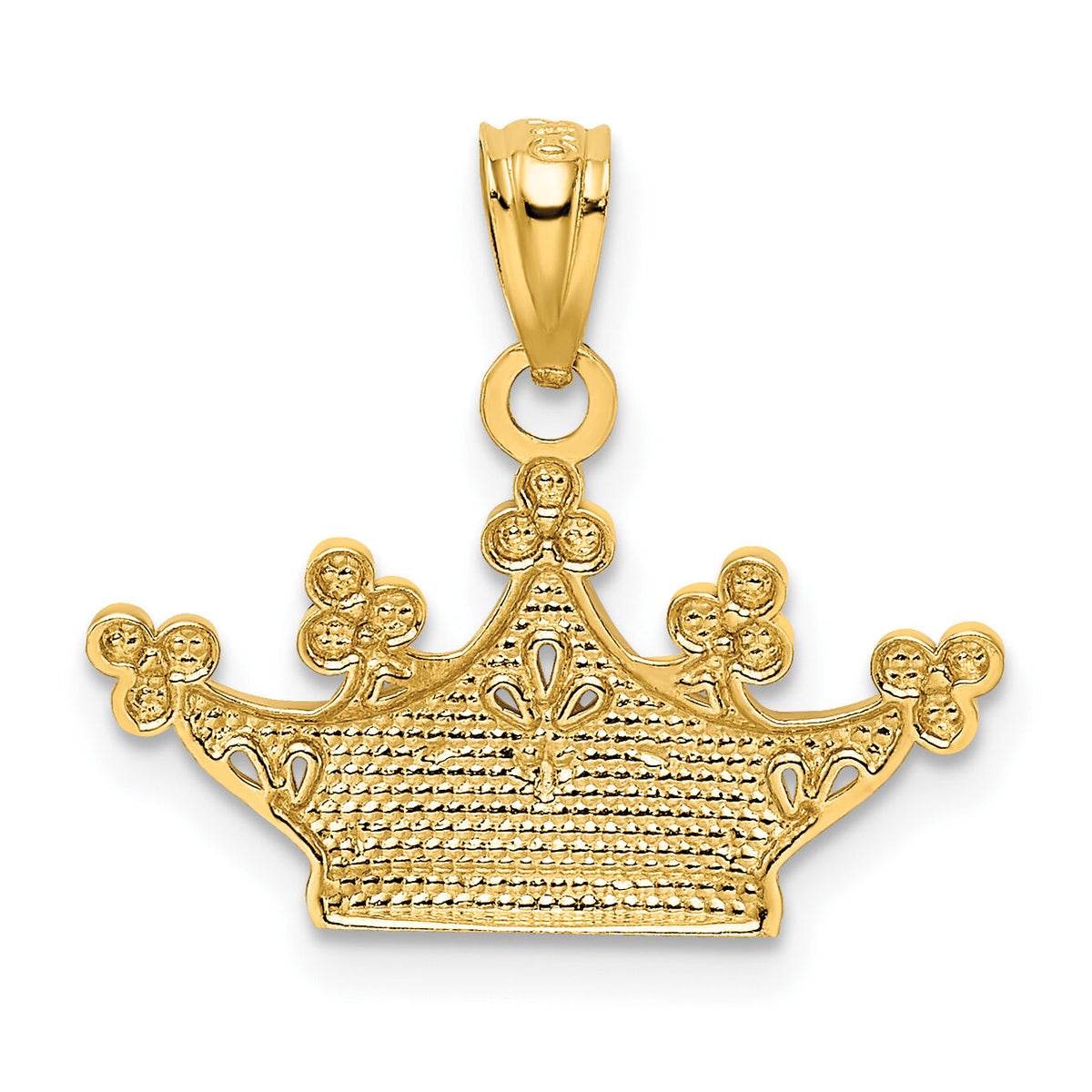 14k and Rhodium Crown Pendant-K2753