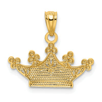 14k and Rhodium Crown Pendant-K2753