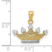 14k and Rhodium Crown Pendant-K2753