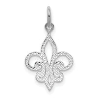 14k White Gold Fleur De Lis Charm-K2757