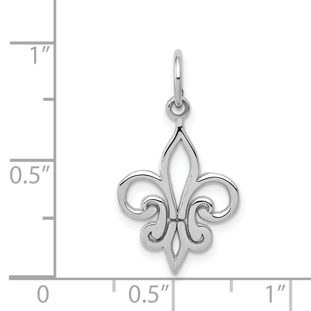 14k White Gold Fleur De Lis Charm-K2757