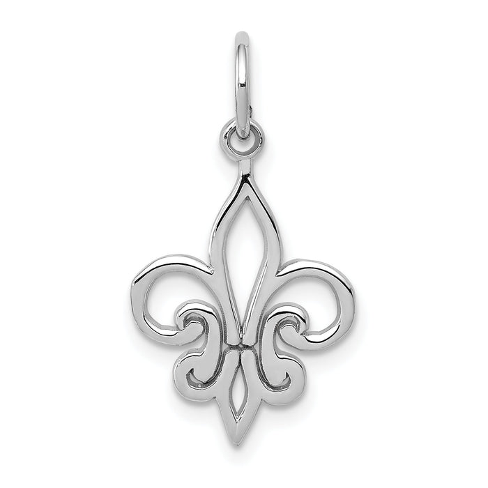 14k White Gold Fleur De Lis Charm-K2757