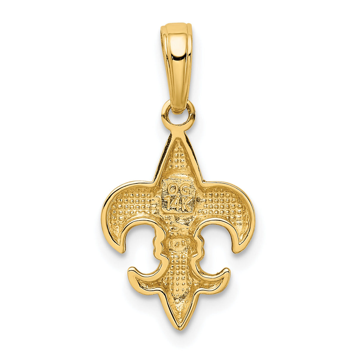 14k Small Fleur-De-Lis Pendant-K2759