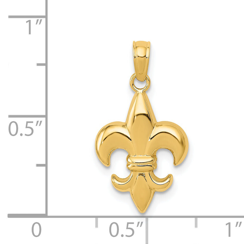 14k Small Fleur-De-Lis Pendant-K2759