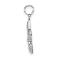 14K White Gold 2-D Small Fleur de Lis Charm-K2759W