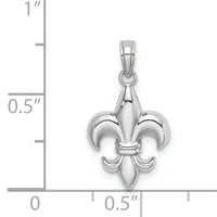 14K White Gold 2-D Small Fleur de Lis Charm-K2759W