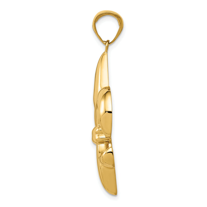 14k Large Fleur-De-Lis Pendant-K2761