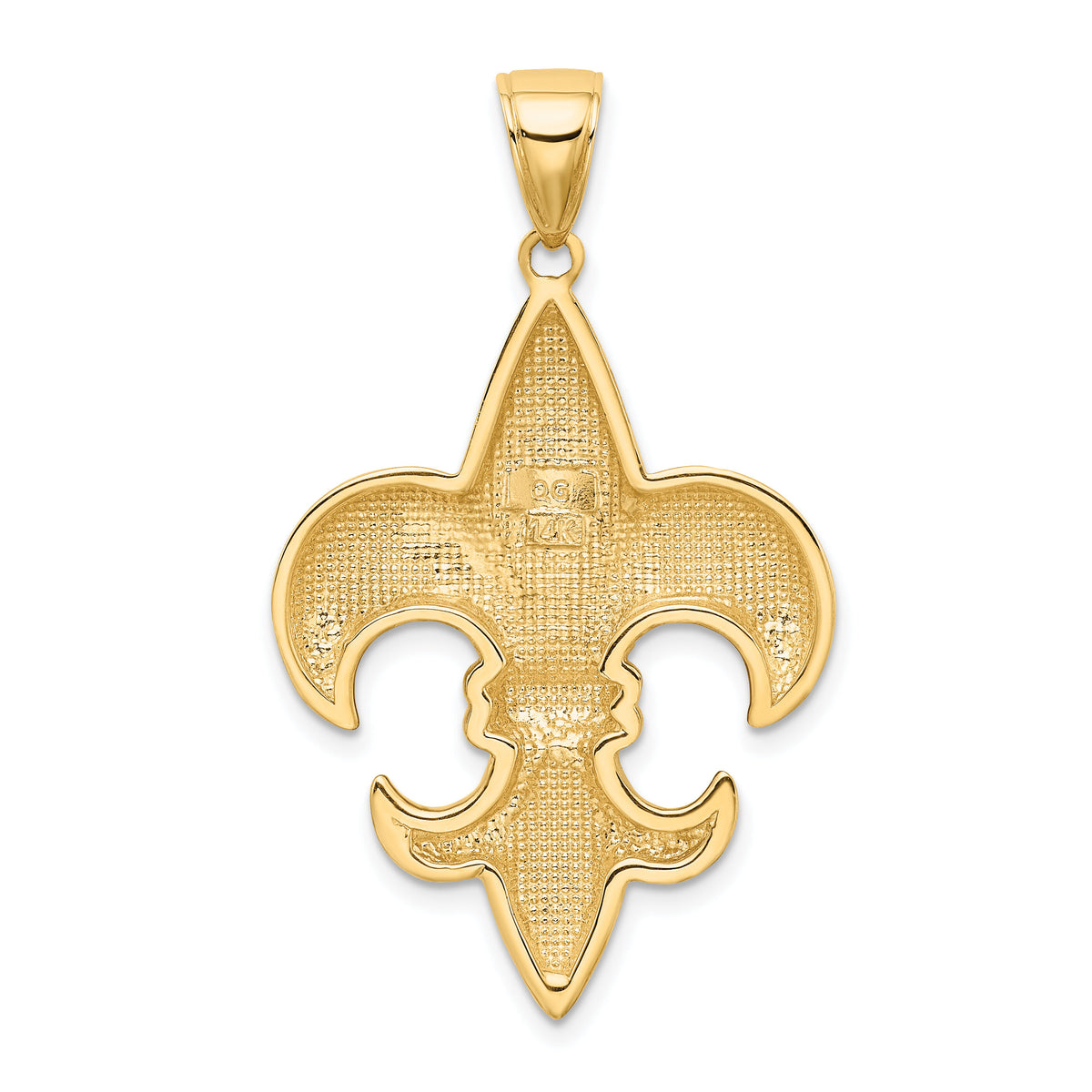 14k Large Fleur-De-Lis Pendant-K2761