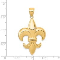 14k Large Fleur-De-Lis Pendant-K2761