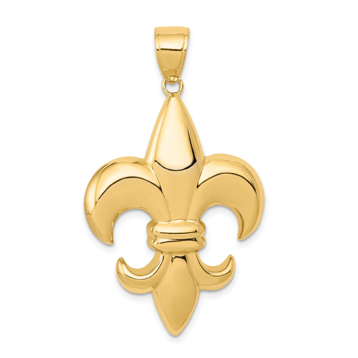 14k Large Fleur-De-Lis Pendant-K2761