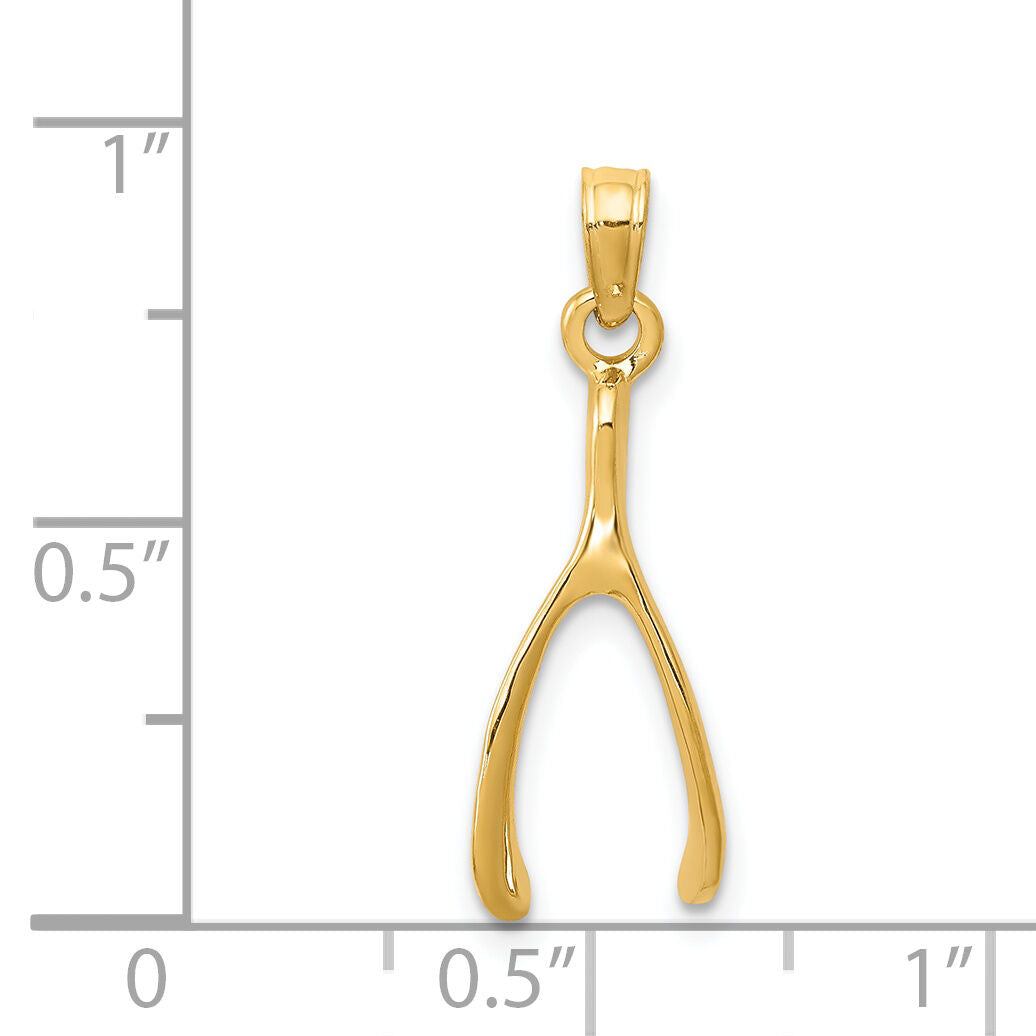14k Wishbone Pendant-K2766
