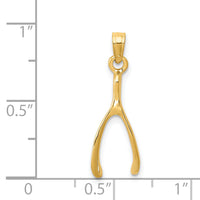 14k Wishbone Pendant-K2766
