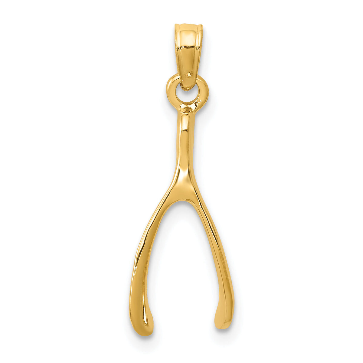 14k Wishbone Pendant-K2766