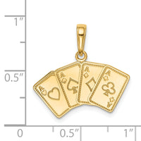 14k Aces Playing Cards Pendant-K2774