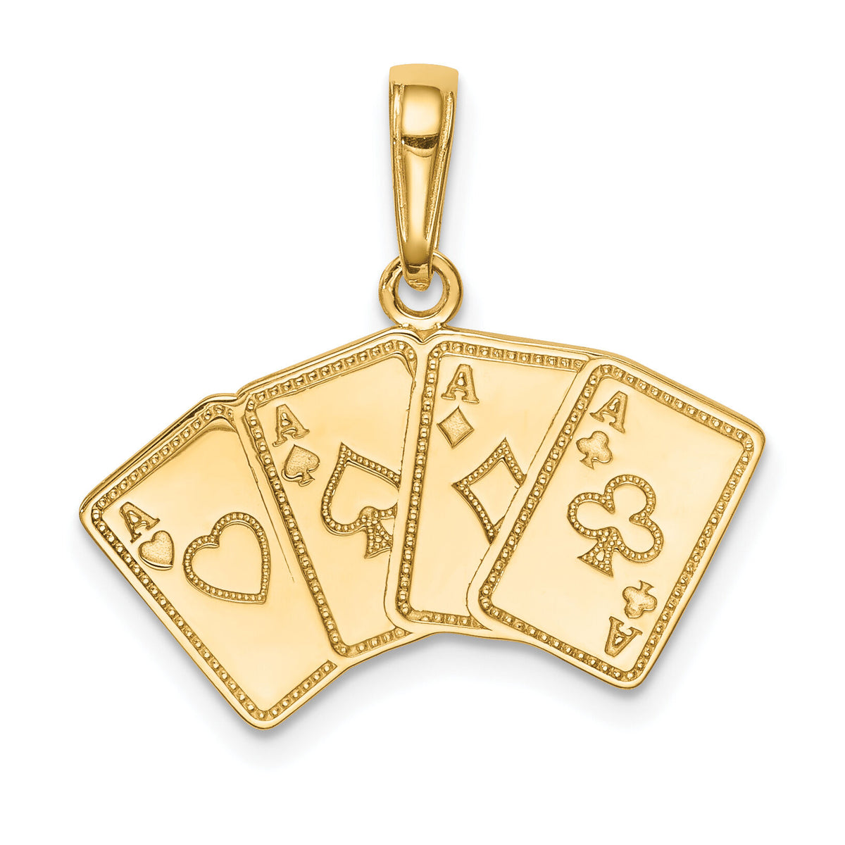 14k Aces Playing Cards Pendant-K2774