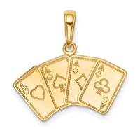 14k Aces Playing Cards Pendant-K2774