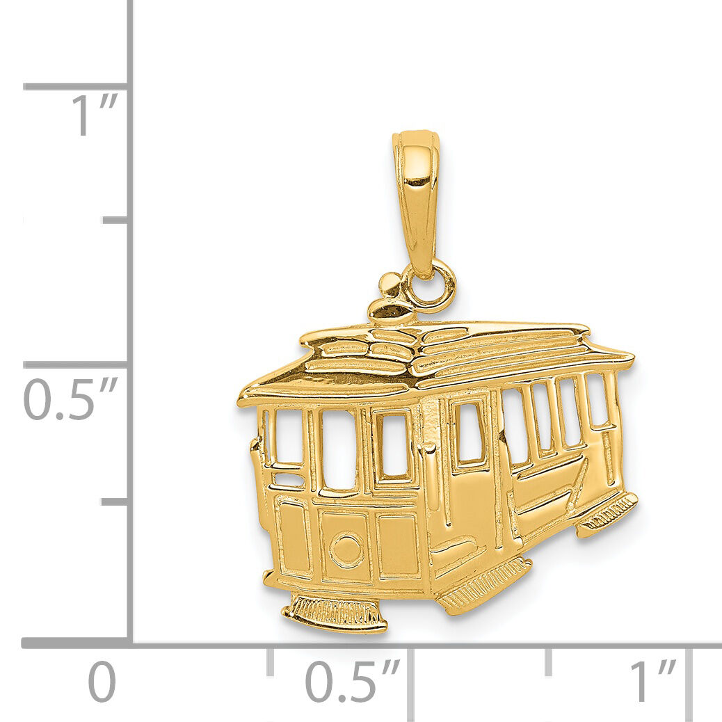14k Cable Car Pendant-K2787