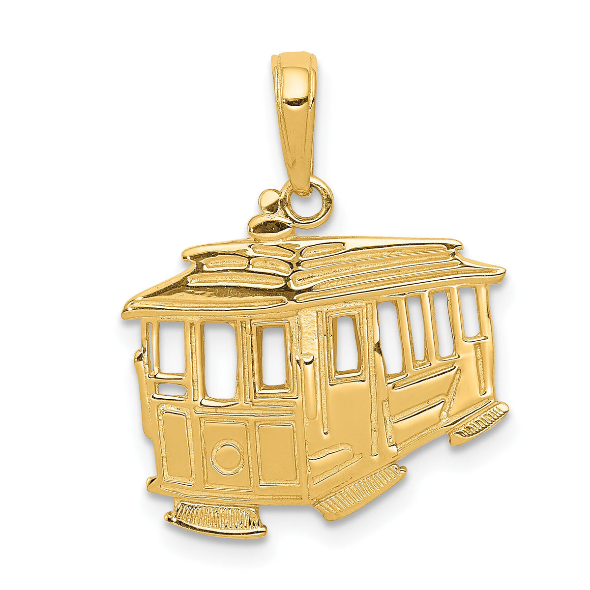 14k Cable Car Pendant-K2787