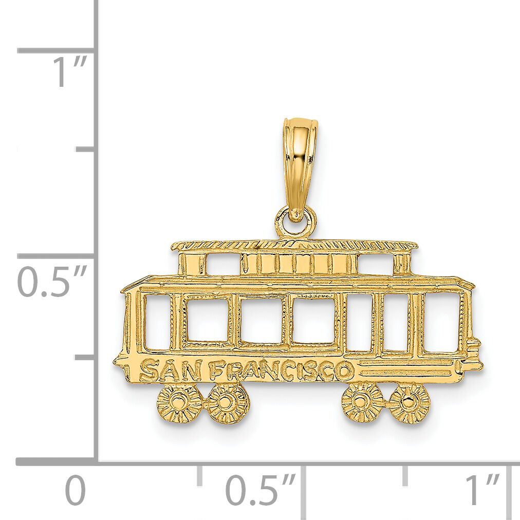 14k SAN FRANCISCO Cable Car Charm-K2788