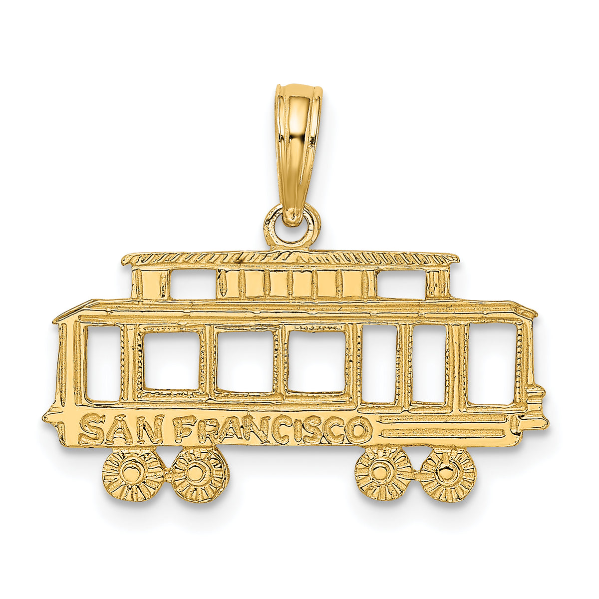 14k SAN FRANCISCO Cable Car Charm-K2788