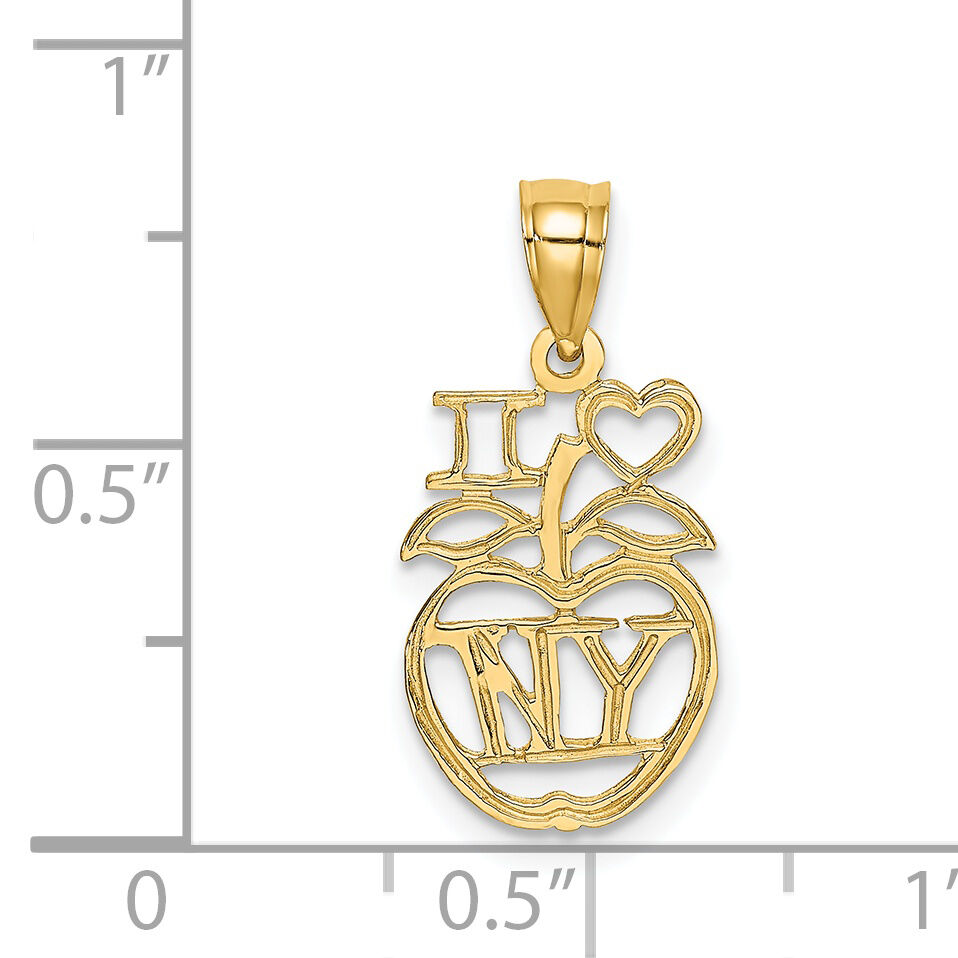 14K I HEART NY Apple Charm-K2790