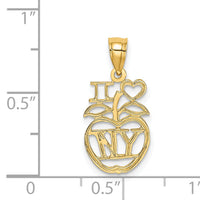 14K I HEART NY Apple Charm-K2790