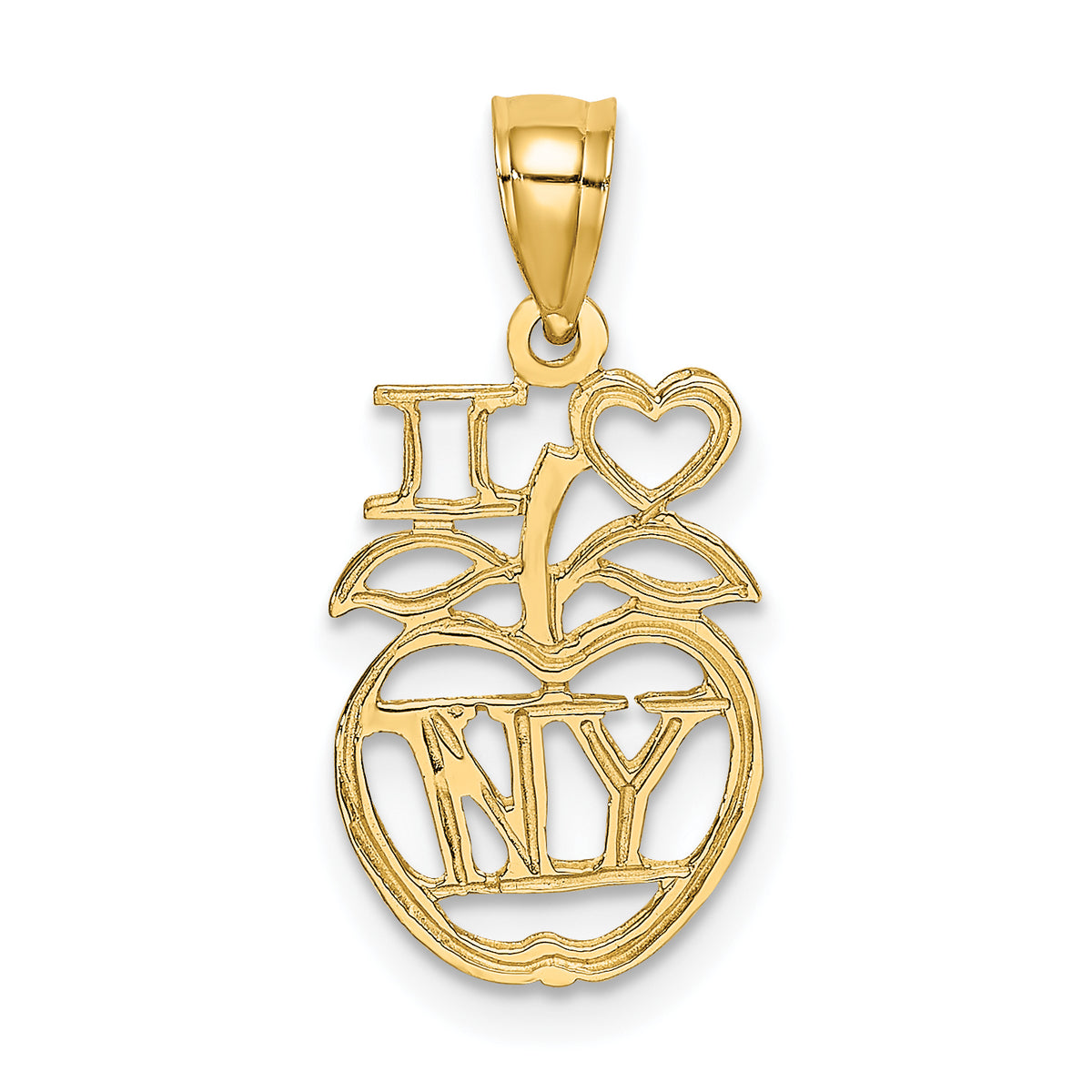 14K I HEART NY Apple Charm-K2790