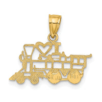 14k I LOVE TRAINS Charm-K2813